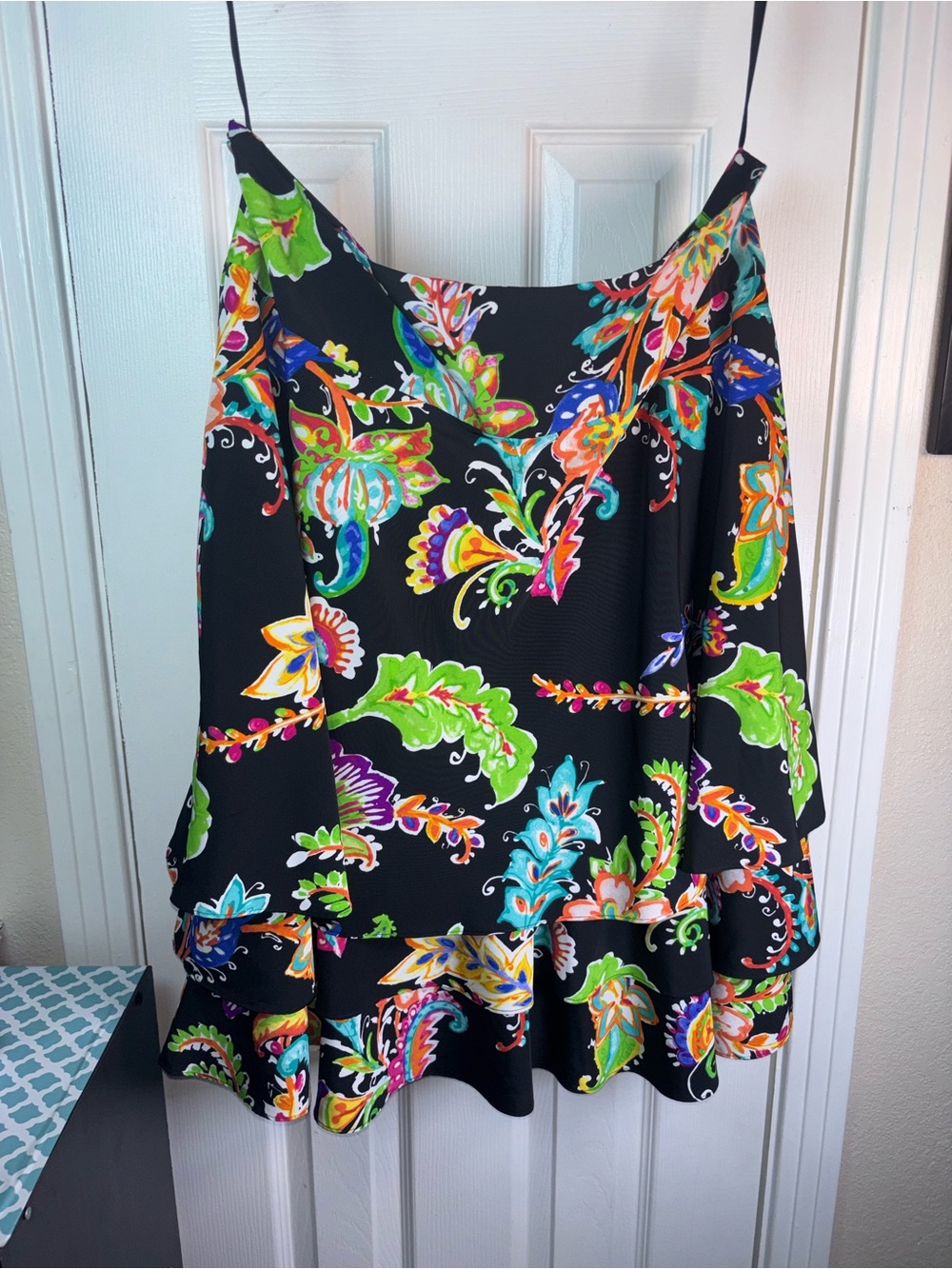 Lauren Ralph Lauren Black Multicolor Floral Print skirt size 16 - Picture 8 of 14